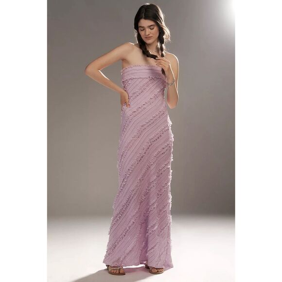 Anthropologie Endless Rose Strapless Textured Column Midi Dress - Picture 5 of 13